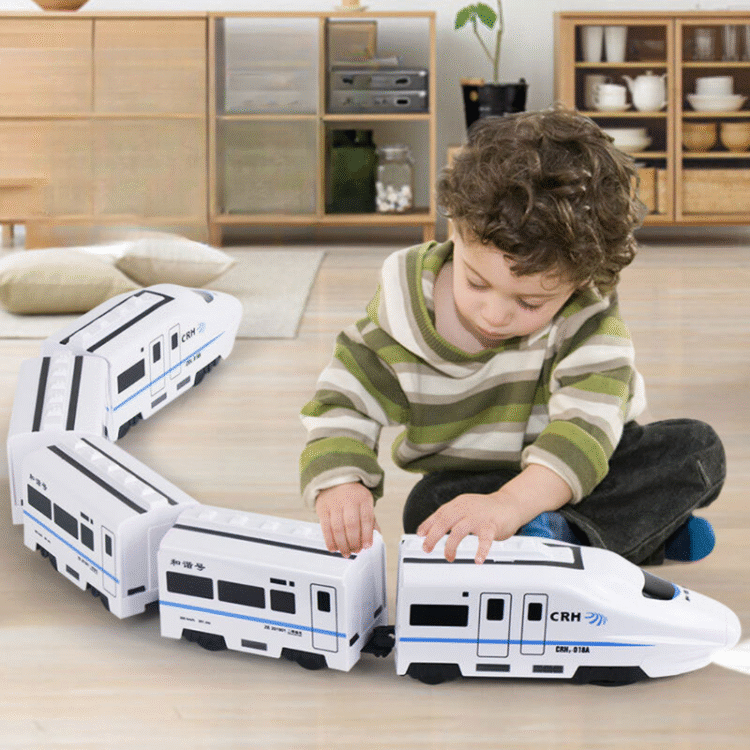 Inteligentna Kolejka Smart Chain Train Domino Układanka LED + Dźwięk